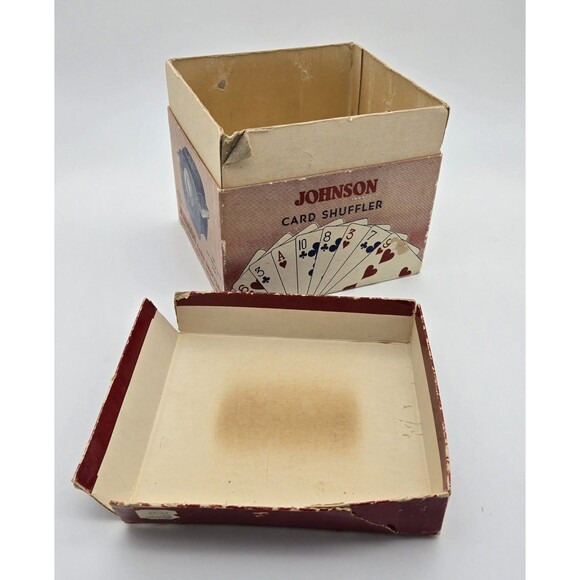 Nestor Johnson Wood Metal Hand Crank Card Shuffler Vintage Box Patent 2706117 - Picture 11 of 11